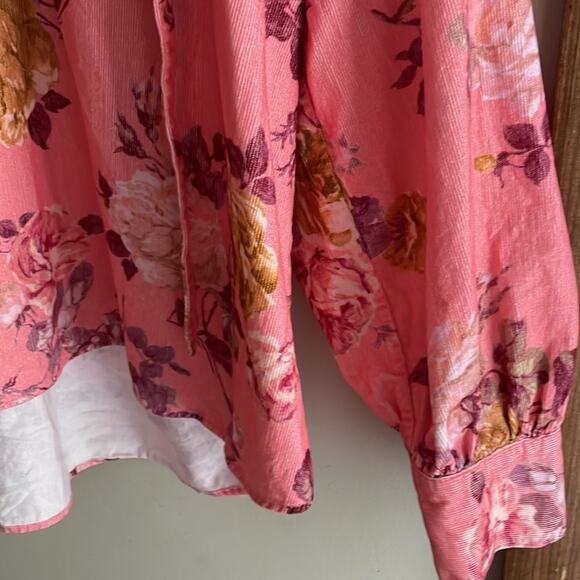 LOVESHACKFANCY Willow Corduroy Top In Charlestown Pink - Picture 11 of 16